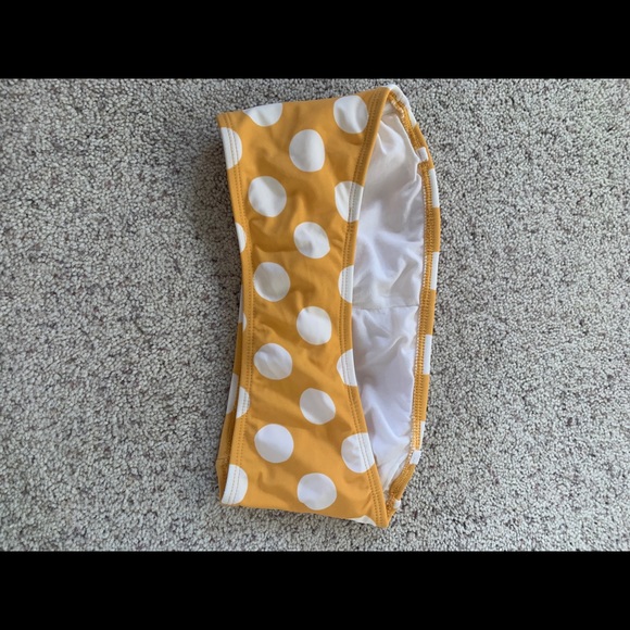 yellow and white polka dot bandeau swim bikini top - Picture 2 of 3